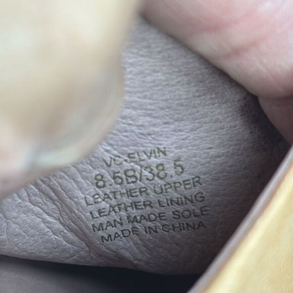 (F1) Vince Camuto Women's Bootie Elvin Tan, Leather Shoe with Zip Heel - Picture 12 of 13